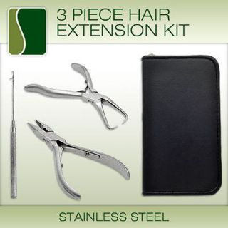 PIECE PROFESSIONAL HAIR FEATHER EXTENSION TOOL KIT SURGICAL STEEL 