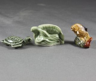 Wade Whimsies Set of 3 Turtles and Fish Estate Collection 25