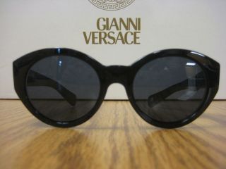 VINTAGE VERSACE SUNGLASSES MOD 463 BLACK GV LOGO NEW