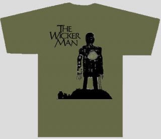 THE WICKER MAN t shirt khaki/grey gre​en S/M/L/XL/2XL British Folk 