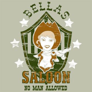 Bellas Saloon, No Men NEW SLEEP TEE OSFA To 4X