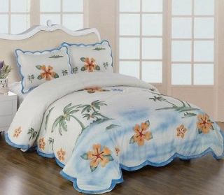 3D Palm Tree Hibiscus Comforter/Beds​pread/Quilt Queen with Shams