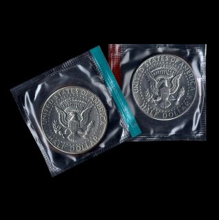 1977 P+D Kennedy Half Dollar ~ Choice Uncirculated Coins in Original 