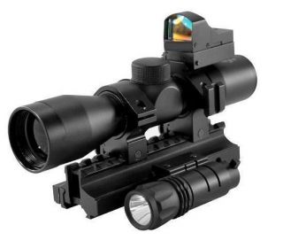 AR/.223/223 Ultimate Tactical Triple Threat Combo 4X Scope, Red Dot 