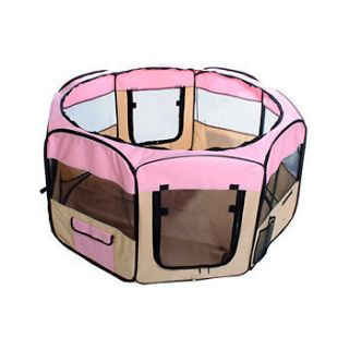 Dog Cat Pet Tent Puppy Playpen Exercise Play Pen Crate Pink