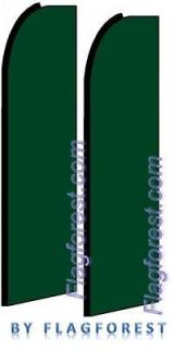 two) 11.5 SOLID DARK GREEN black sleeve SWOOPER #1 FEATHER FLAGS 