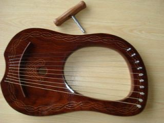 Brand New 10 strings Lyre Harp Made of Rose Wood with Bag & Tuning 