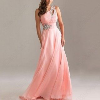 Pink Color Stock 9 Size Formal Prom Gowns Slim Evening Ball Cocktail 
