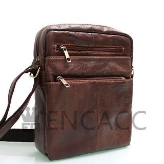 New Genuine Leather Brown CrossBag Messenger Shoulder Travel Bag 