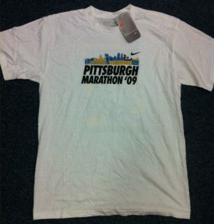 Nike Pittsburgh Marathon 09 Mens T shirt Sports Cotton Running Gym 