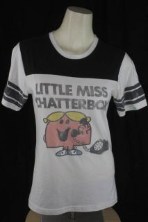Junk Food Juniors MEDIUM Little Miss Chatterbox Black & White SS T 