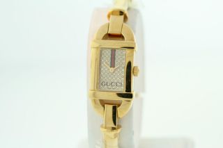 GUCCI Womens YA068543 6800 Series Watch Gold Tone Bamboo Bracelet 