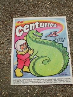   1970s Gum Vending Machine Sign Space Ship Boy Lizard Centuries GUM
