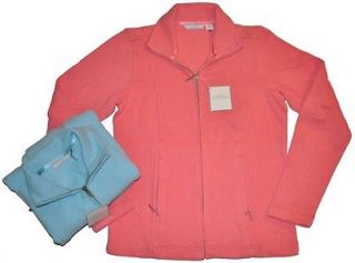 LADY HATHAWAY Womens Full Zip Brushed JACKET with Pockets Orange Blue 