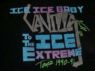   Vintage Concert SHIRT 90s Tour T 1990 91  ICE ICE BABY XL RAP RA​RE