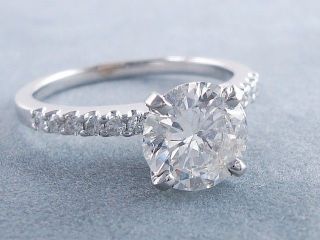 00 CARATS CT TW ROUND CUT DIAMOND ENGAGEMENT RING H SI2