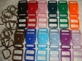 Sets, 5/8 (15mm)  Dog Collar Hardware Kits  12 Colors U Pick