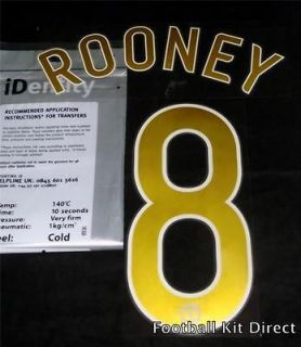   United Rooney 8 06/07 Champions League Football Name Set Player Size