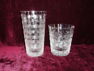   Yeoward Crystal Chloe Pattern Double Old Fashioned and Highball Glass
