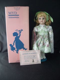 VINTAGE Marian Yu Design Porcelain Doll COA And Stand