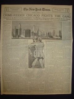   AUTO AVIATION CHICAGO GANG CRIME AUGUST 1928 OLD HISTORIC NEWSPAPER