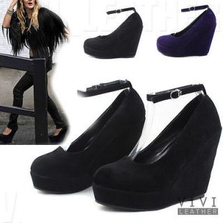 New Celebrity Womens Faux Suede Thin Ankle Strap Heel Shoe HIGH 