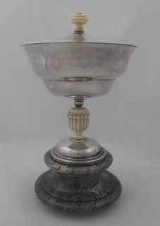 ANTIQUE STERLING SILVER CHALICE/CUP & COVER   ARTS & CRAFTS   ALFRED 