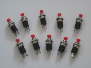 10 PUSH TO MAKE SWITCHES 10 X RED PECO HORNBY POINT MOTORS