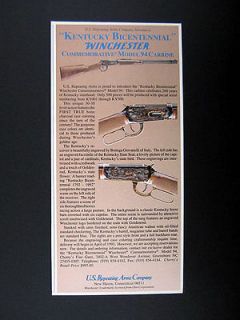 Kentucky Bicentennial Winchester Commemorative Model 94 1992 Ad 
