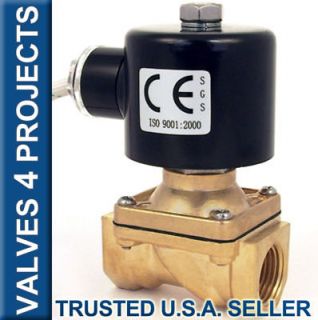 Brass Electric Solenoid Valve 12 VDC Water, Air, Fuels, Gas VITON 