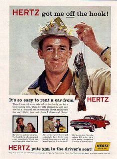 1960 CHEVEY IMPALA HARDTOP IN A HERTZ RENTAL CAR AD