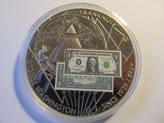 President George Washington Bank Note $1 One Dollar Medal Token Lot# 