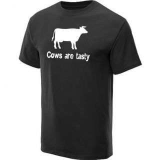 COWS ARE TASTY T SHIRT HUMOR FUNNY TEE BLACK L
