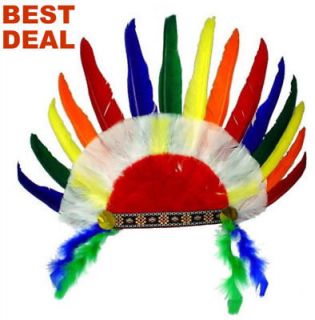 NEW Feather Indian Chief Headdress Head Dress Costume