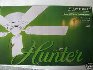 hunter ceiling fan white low profile