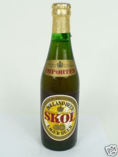 Original 1980s FULL Skol Beer Bottle JWS Hyde Park NY