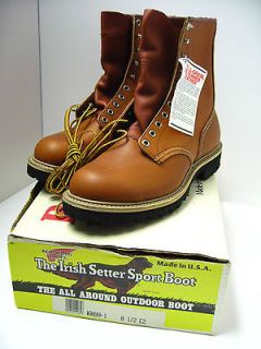 VINTAGE LEATHER RED WING IRISH SETTER SPORT BOOT SIZE 8.5 EE NEW W/BOX