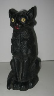 Antique Sitting Cat National Foundry Cast Iron Doorstop Yellow Eyes