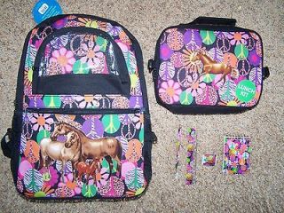 NWT Girls HORSE Backpack & MATCHING Lunch Box~Back To School + FREE 