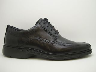 86093] Mens Clarks Un Kenneth Black Unstructured Leather Shoes Dress 