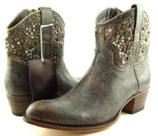 SENDRA 8602 Gray Distressed Studded Womens Designer Shoe Western Short 