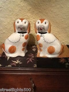 pair of hand painted staffordshire spaniels portuguese 