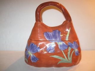 Purple Iris Purse Hand Bag Cookie Jar Classis Solutions WCL