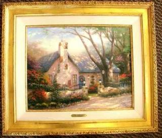Thomas Kinkade Morning Glory Cottage (SN) Hand Highlighted   Gold 