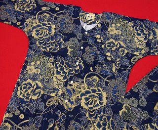 Japanese Koikuchi Shirt Unisex Peony Cherry Blossom Fashion Cotton 100 