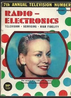 VINTAGE JANUARY 1954 RADIO ELECTRONICS MAGAZINE
