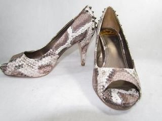 New Fierce Fergalicious Snakeskin Print with Spikes Pumps Heels Shoes 