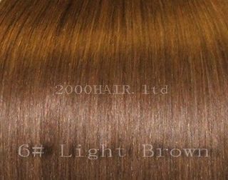 22 Full Head Clip in Hair Extensions 6# Light Brown