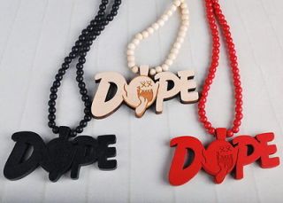 Fancy DOPE Mario Ghost Pendant Hiphop Chain Rosary Necklaces Wood 
