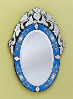 olympia blue beveled polished venetian glass mirror time left $